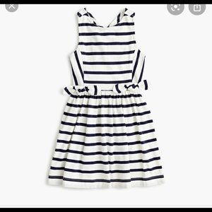 Crewcuts girls crossback dress in stripe NWT